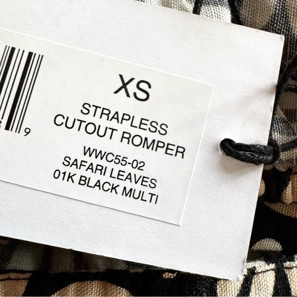 NWT WeWoreWhat Linen Strapless Cutout Blend Romper In Black Size XS - Picture 10 of 12